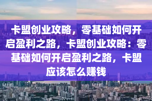 卡盟创业攻略，零基础如何开启盈利之路，卡盟创业攻略：零基础如何开启盈利之路，卡盟应该怎么赚钱