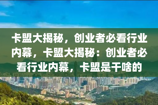 卡盟大揭秘，创业者必看行业内幕，卡盟大揭秘：创业者必看行业内幕，卡盟是干啥的
