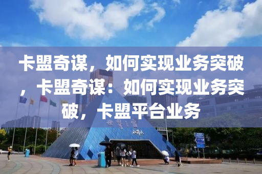 卡盟奇谋，如何实现业务突破，卡盟奇谋：如何实现业务突破，卡盟平台业务