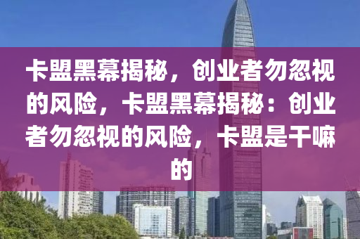 卡盟黑幕揭秘，创业者勿忽视的风险，卡盟黑幕揭秘：创业者勿忽视的风险，卡盟是干嘛的