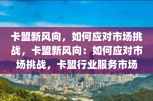 卡盟新风向，如何应对市场挑战，卡盟新风向：如何应对市场挑战，卡盟行业服务市场