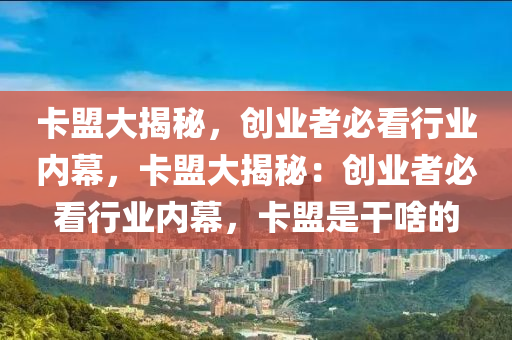 卡盟大揭秘，创业者必看行业内幕，卡盟大揭秘：创业者必看行业内幕，卡盟是干啥的