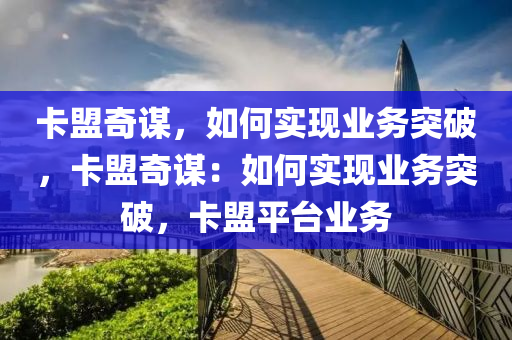 卡盟奇谋，如何实现业务突破，卡盟奇谋：如何实现业务突破，卡盟平台业务