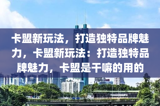 卡盟新玩法，打造独特品牌魅力，卡盟新玩法：打造独特品牌魅力，卡盟是干嘛的用的