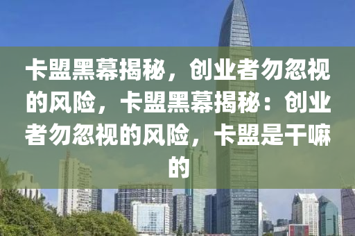 卡盟黑幕揭秘，创业者勿忽视的风险，卡盟黑幕揭秘：创业者勿忽视的风险，卡盟是干嘛的