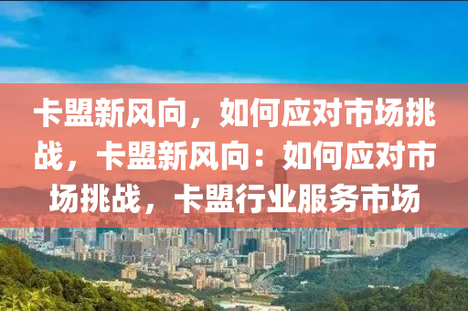 卡盟新风向，如何应对市场挑战，卡盟新风向：如何应对市场挑战，卡盟行业服务市场