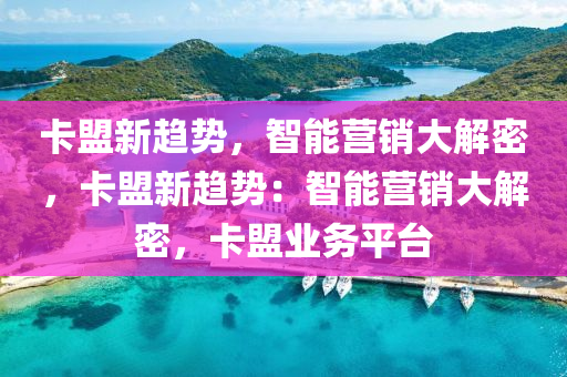 卡盟新趋势，智能营销大解密，卡盟新趋势：智能营销大解密，卡盟业务平台