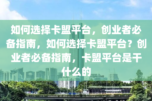 如何选择卡盟平台，创业者必备指南，如何选择卡盟平台？创业者必备指南，卡盟平台是干什么的