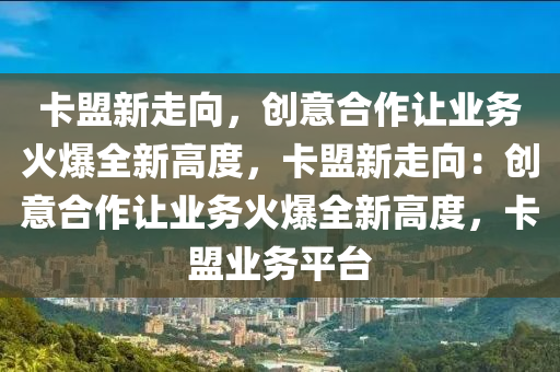 卡盟新走向，创意合作让业务火爆全新高度，卡盟新走向：创意合作让业务火爆全新高度，卡盟业务平台