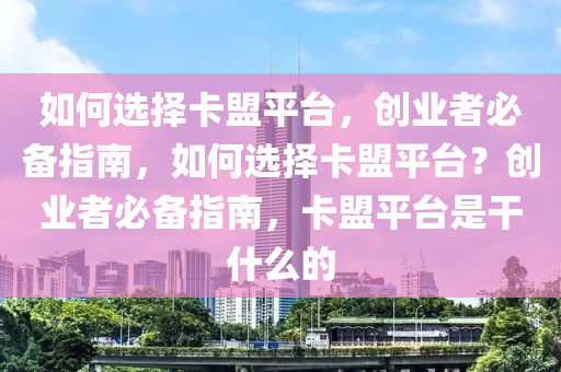 如何选择卡盟平台，创业者必备指南，如何选择卡盟平台？创业者必备指南，卡盟平台是干什么的