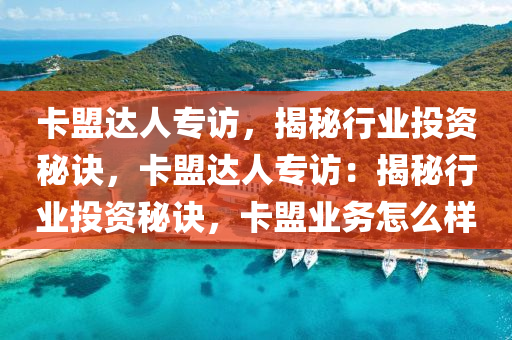 卡盟达人专访，揭秘行业投资秘诀，卡盟达人专访：揭秘行业投资秘诀，卡盟业务怎么样
