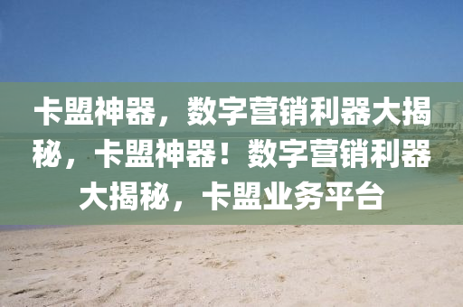 卡盟神器，数字营销利器大揭秘，卡盟神器！数字营销利器大揭秘，卡盟业务平台