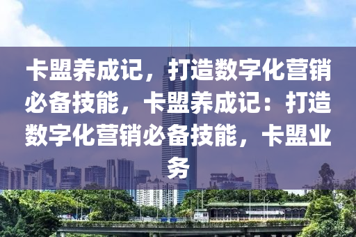 卡盟养成记，打造数字化营销必备技能，卡盟养成记：打造数字化营销必备技能，卡盟业务