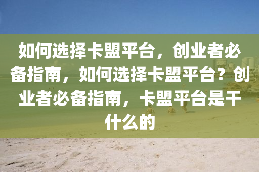 如何选择卡盟平台，创业者必备指南，如何选择卡盟平台？创业者必备指南，卡盟平台是干什么的