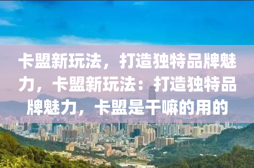 卡盟新玩法，打造独特品牌魅力，卡盟新玩法：打造独特品牌魅力，卡盟是干嘛的用的