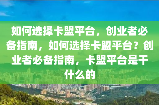 如何选择卡盟平台，创业者必备指南，如何选择卡盟平台？创业者必备指南，卡盟平台是干什么的