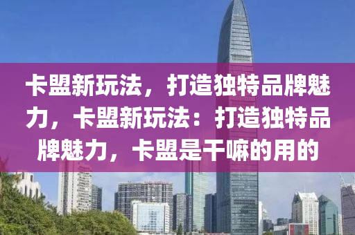 卡盟新玩法，打造独特品牌魅力，卡盟新玩法：打造独特品牌魅力，卡盟是干嘛的用的