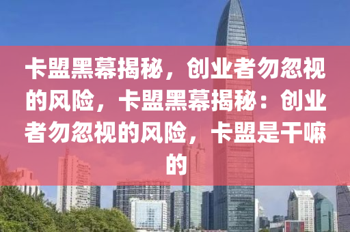 卡盟黑幕揭秘，创业者勿忽视的风险，卡盟黑幕揭秘：创业者勿忽视的风险，卡盟是干嘛的