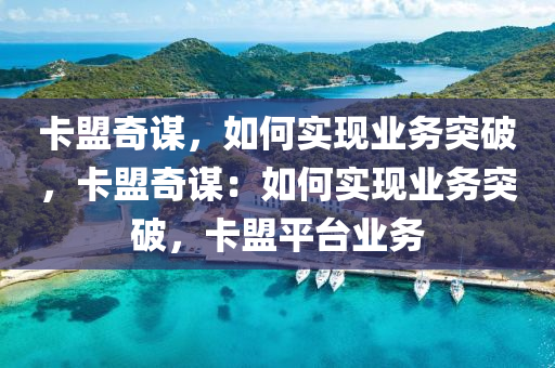 卡盟奇谋，如何实现业务突破，卡盟奇谋：如何实现业务突破，卡盟平台业务