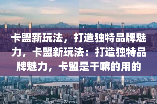 卡盟新玩法，打造独特品牌魅力，卡盟新玩法：打造独特品牌魅力，卡盟是干嘛的用的