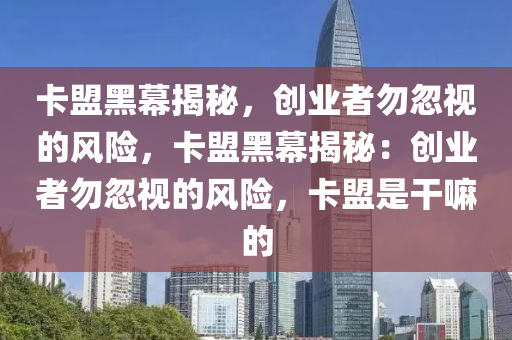 卡盟黑幕揭秘，创业者勿忽视的风险，卡盟黑幕揭秘：创业者勿忽视的风险，卡盟是干嘛的