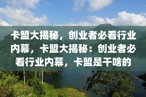 卡盟大揭秘，创业者必看行业内幕，卡盟大揭秘：创业者必看行业内幕，卡盟是干啥的
