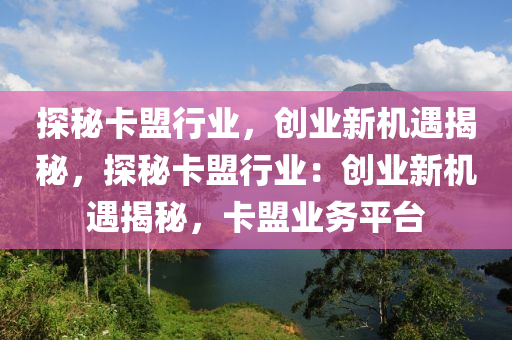 探秘卡盟行业，创业新机遇揭秘，探秘卡盟行业：创业新机遇揭秘，卡盟业务平台
