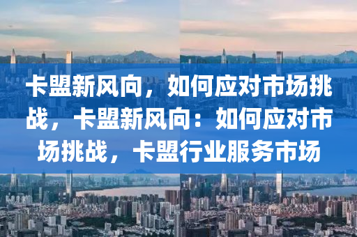 卡盟新风向，如何应对市场挑战，卡盟新风向：如何应对市场挑战，卡盟行业服务市场