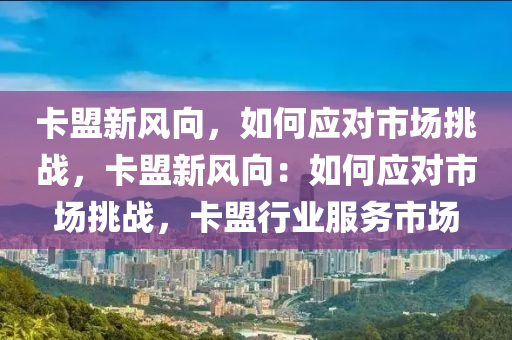 卡盟新风向，如何应对市场挑战，卡盟新风向：如何应对市场挑战，卡盟行业服务市场