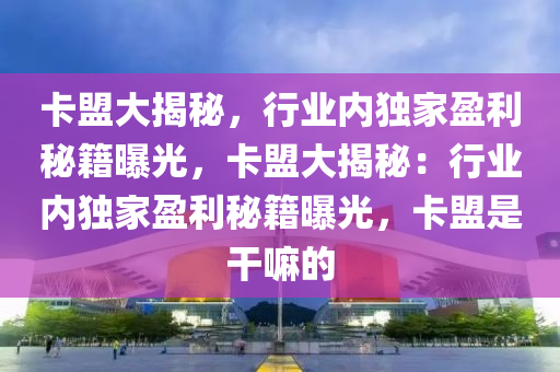 卡盟大揭秘，行业内独家盈利秘籍曝光，卡盟大揭秘：行业内独家盈利秘籍曝光，卡盟是干嘛的