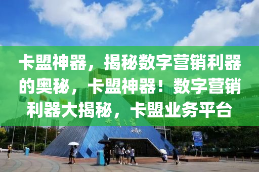 卡盟神器，揭秘数字营销利器的奥秘，卡盟神器！数字营销利器大揭秘，卡盟业务平台