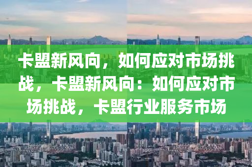 卡盟新风向，如何应对市场挑战，卡盟新风向：如何应对市场挑战，卡盟行业服务市场