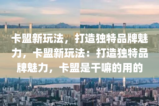 卡盟新玩法，打造独特品牌魅力，卡盟新玩法：打造独特品牌魅力，卡盟是干嘛的用的