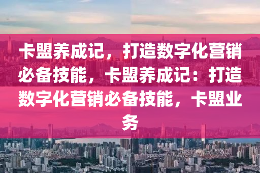 卡盟养成记，打造数字化营销必备技能，卡盟养成记：打造数字化营销必备技能，卡盟业务