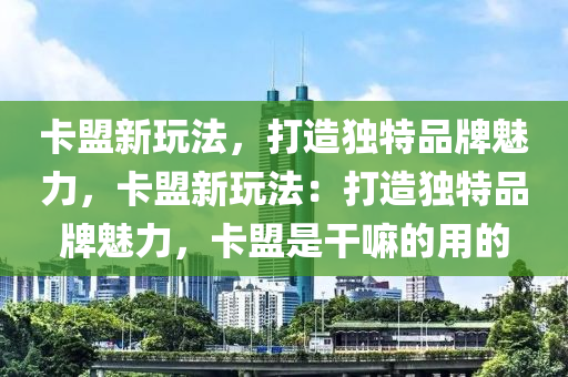卡盟新玩法，打造独特品牌魅力，卡盟新玩法：打造独特品牌魅力，卡盟是干嘛的用的