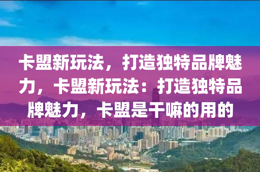卡盟新玩法，打造独特品牌魅力，卡盟新玩法：打造独特品牌魅力，卡盟是干嘛的用的