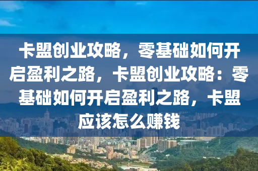 卡盟创业攻略，零基础如何开启盈利之路，卡盟创业攻略：零基础如何开启盈利之路，卡盟应该怎么赚钱