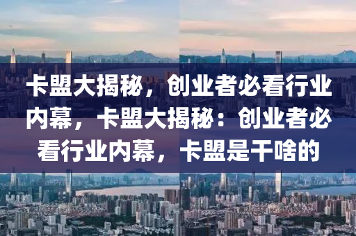 卡盟大揭秘，创业者必看行业内幕，卡盟大揭秘：创业者必看行业内幕，卡盟是干啥的