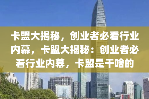 卡盟大揭秘，创业者必看行业内幕，卡盟大揭秘：创业者必看行业内幕，卡盟是干啥的