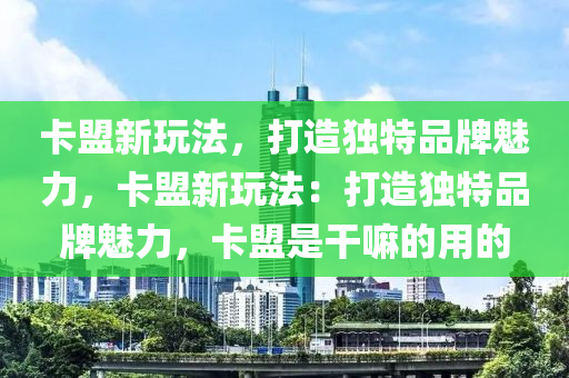 卡盟新玩法，打造独特品牌魅力，卡盟新玩法：打造独特品牌魅力，卡盟是干嘛的用的