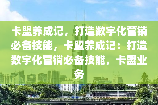 卡盟养成记，打造数字化营销必备技能，卡盟养成记：打造数字化营销必备技能，卡盟业务