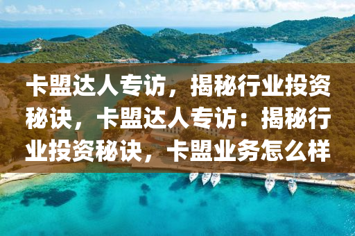 卡盟达人专访，揭秘行业投资秘诀，卡盟达人专访：揭秘行业投资秘诀，卡盟业务怎么样