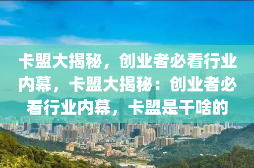 卡盟大揭秘，创业者必看行业内幕，卡盟大揭秘：创业者必看行业内幕，卡盟是干啥的