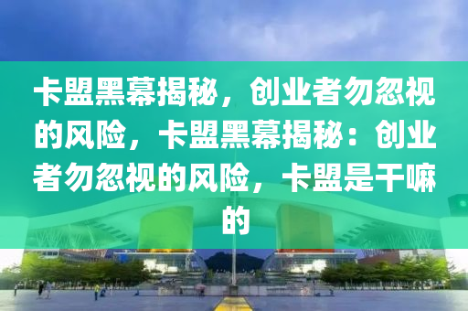 卡盟黑幕揭秘，创业者勿忽视的风险，卡盟黑幕揭秘：创业者勿忽视的风险，卡盟是干嘛的