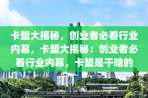 卡盟大揭秘，创业者必看行业内幕，卡盟大揭秘：创业者必看行业内幕，卡盟是干啥的