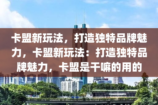 卡盟新玩法，打造独特品牌魅力，卡盟新玩法：打造独特品牌魅力，卡盟是干嘛的用的