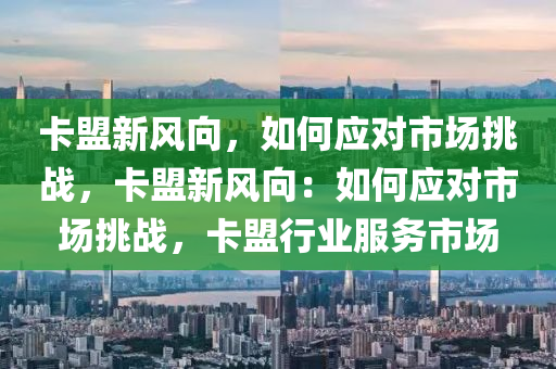 卡盟新风向，如何应对市场挑战，卡盟新风向：如何应对市场挑战，卡盟行业服务市场