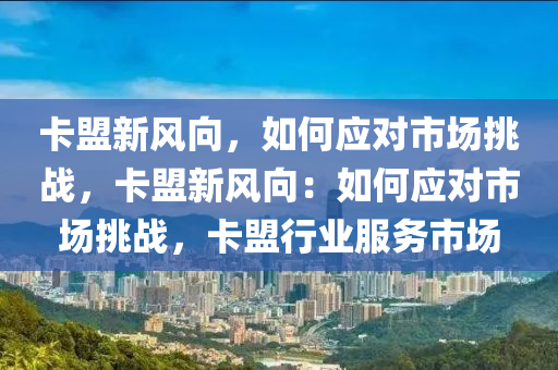 卡盟新风向，如何应对市场挑战，卡盟新风向：如何应对市场挑战，卡盟行业服务市场