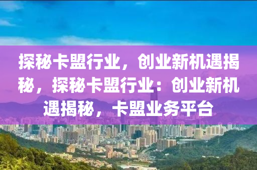 探秘卡盟行业，创业新机遇揭秘，探秘卡盟行业：创业新机遇揭秘，卡盟业务平台