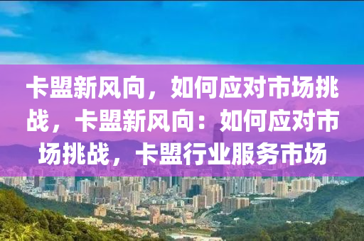 卡盟新风向，如何应对市场挑战，卡盟新风向：如何应对市场挑战，卡盟行业服务市场
